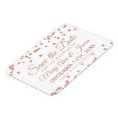 Hochzeitstag Rett Rose Gold Glitzer Confetti Weiß Magnet (Linke Seite)