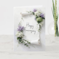 Hochzeitstag-Rolle Lilien und Hortensien 