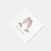 Hochzeitstag Rosa Champagner Brautparty Napkins Serviette (Ecke)