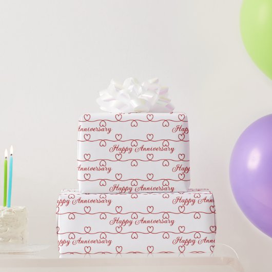Hochzeitstag Rotes Herz Geschenkpapier (Partygeschenke)