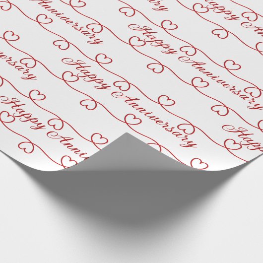 Hochzeitstag Rotes Herz Geschenkpapier (Ecke)