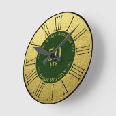 Hochzeitstag / Ruhestand nach Maß Runde Wanduhr (Winkel)