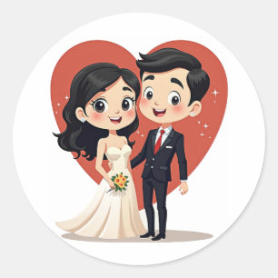 Hochzeitstag Runder Aufkleber