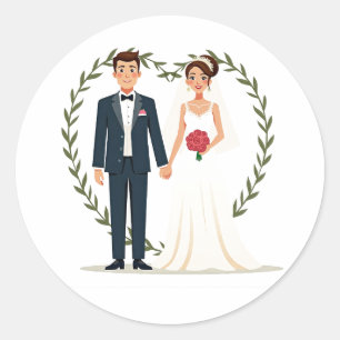 Hochzeitstag Runder Aufkleber