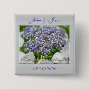 Hochzeitstag Segnungen Blue Lace Hydrangea Button