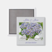 Hochzeitstag Segnungen Blue Lace Hydrangea Magnet (Vorderseite/Rückseite)