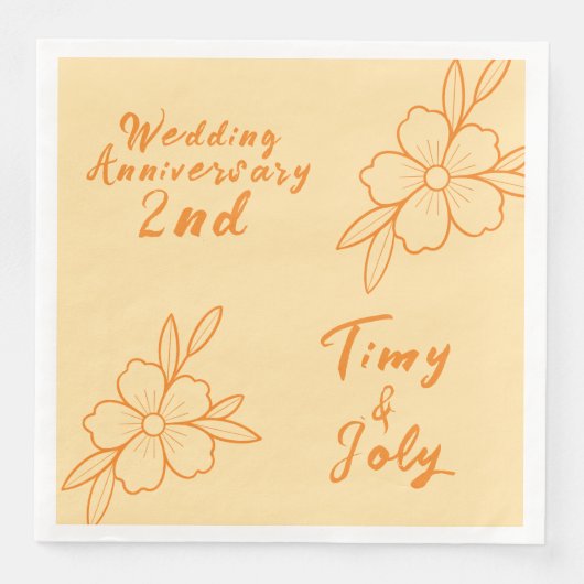 Hochzeitstag Serviette (Vorderseite)