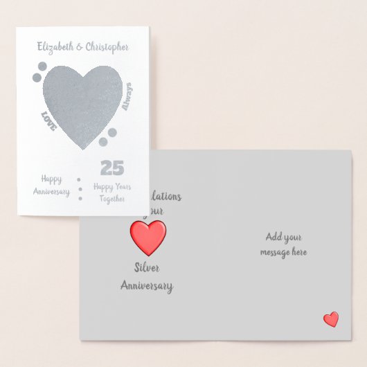 Hochzeitstag Silber 25. 25 Jahre Folienkarte (Anzeige)
