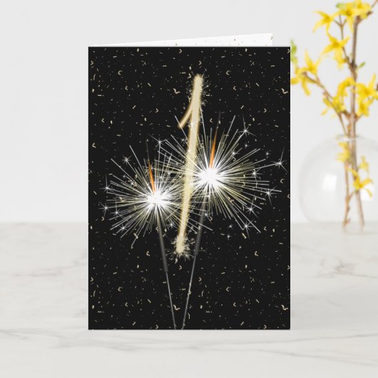 Hochzeitstag-Sparkler Karte (Gelbe Blume)