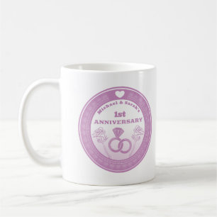 Hochzeitstag Spitze Aussehen ändert das Jahr Kaffeetasse