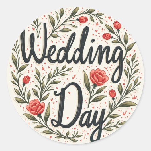 Hochzeitstag-Sticker Runder Aufkleber (Vorderseite)