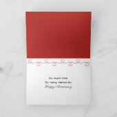Hochzeitstag-Strichmännchen-Paar mit Herz Karte (Innenseite)