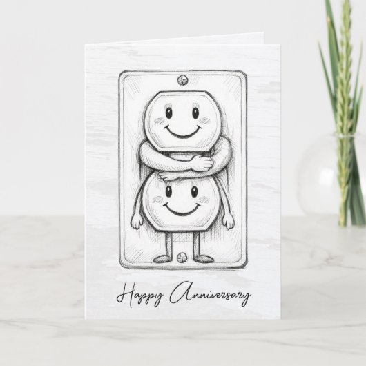 Hochzeitstag Stromsteckdose Karte (Vorderseite)