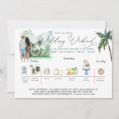 Hochzeitstag | Tropischer Strand Einladung (Vorderseite)