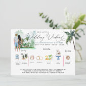 Hochzeitstag | Tropischer Strand Einladung (Stehend Vorderseite)