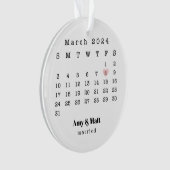 Hochzeitstag und Hochzeitstag Foto zurück Ornament (Vorderseite)