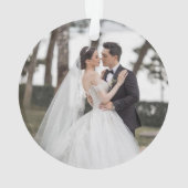 Hochzeitstag und Hochzeitstag Foto zurück Ornament (Rückseite)