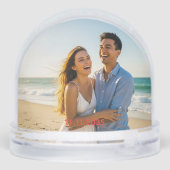 Hochzeitstag und Personalisiertes doppeltes Foto Schneekugeln (Rückseite)