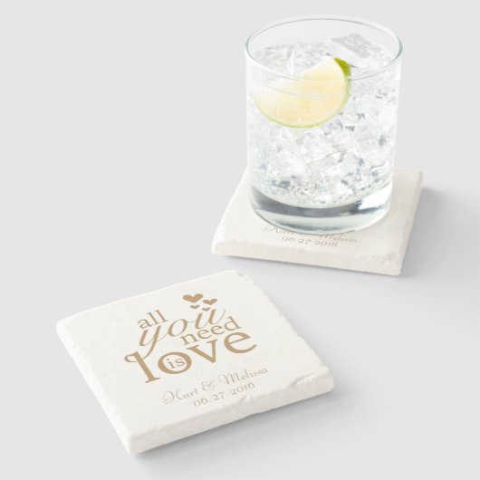 Hochzeitstag Untersetzer (Seitenansicht)