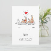 Hochzeitstag Verheiratete Couple Heart Canoe (Stehend Vorderseite)