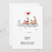 Hochzeitstag Verheiratete Couple Heart Canoe (Vorne/Hinten)