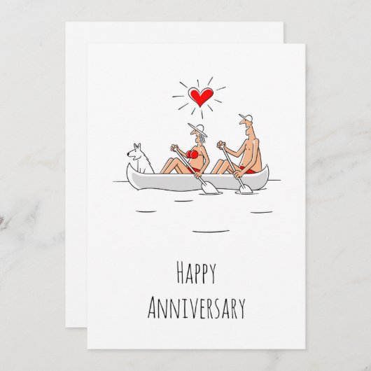 Hochzeitstag Verheiratete Couple Heart Canoe (Vorne/Hinten)