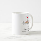 Hochzeitstag Verheiratete Couple Heart Canoe Kaffeetasse (VorderseiteRechts)
