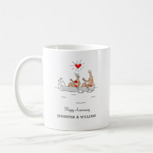 Hochzeitstag Verheiratete Couple Heart Canoe Kaffeetasse