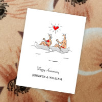 Hochzeitstag Verheiratete Couple Heart Canoe
