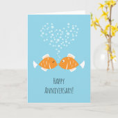 Hochzeitstag Verheirateter Herzfisch Karte (Gelbe Blume)