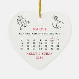 Hochzeitstag Verheirateter März 2024 Keramik Ornament