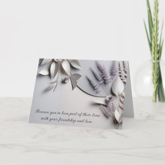 Hochzeitstag-Verlängerung Silber-Blume Karte (Vorderseite)