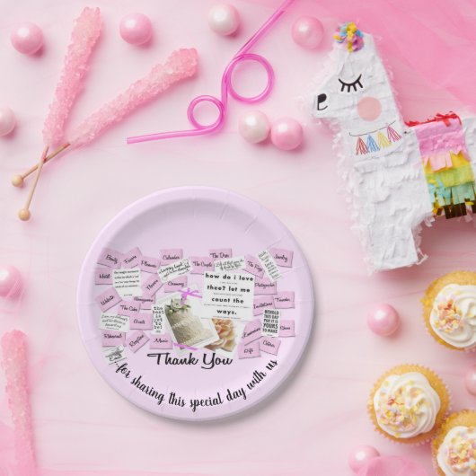 Hochzeitstag Vielen Dank Pappteller (Party)