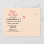 Hochzeitstag Vintag Pink Flamingo Artistic Ankündigungspostkarte (Rückseite)