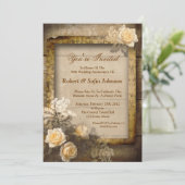 Hochzeitstag Vintage Einladungen (Stehend Vorderseite)