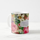 Hochzeitstag - Vintage Rose Blumengewohnheit Kaffeetasse (Vorderseite Links)