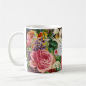 Hochzeitstag - Vintage Rose Blumengewohnheit Kaffeetasse (Links)