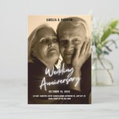 Hochzeitstag Vintages modernes Foto Einladung (Stehend Vorderseite)