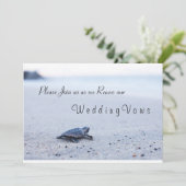 Hochzeitstag Vow Renewal Einladung Sea Turtle (Stehend Vorderseite)
