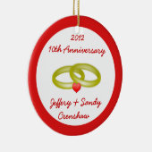 Hochzeitstag - Weihnachtsverzierung Keramikornament (Rechts)