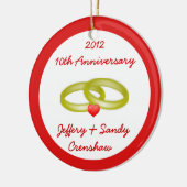 Hochzeitstag - Weihnachtsverzierung Keramikornament (Links)