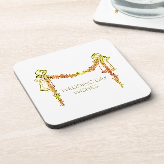 Hochzeitstag wünscht getränkeuntersetzer (Linke Seite)
