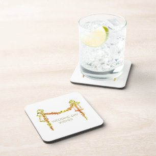 Hochzeitstag wünscht getränkeuntersetzer