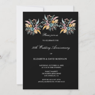 Hochzeitstag zum 50. Jubiläum von Boho Einladung