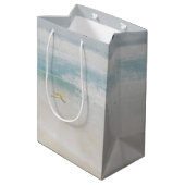 Hochzeitstag zum Ocean Beach Mittlere Geschenktüte (Rückseite Schrägansicht)