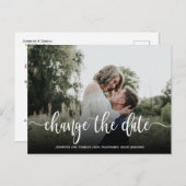 Hochzeitstag Zurückgestellt einfaches Foto Ankündigungspostkarte (Vorne/Hinten)