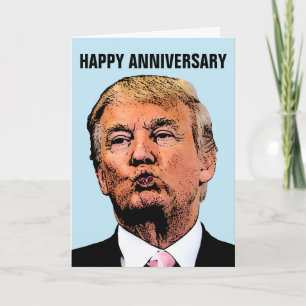 Hochzeitstagskarte für Paar mit Donald Trump Karte