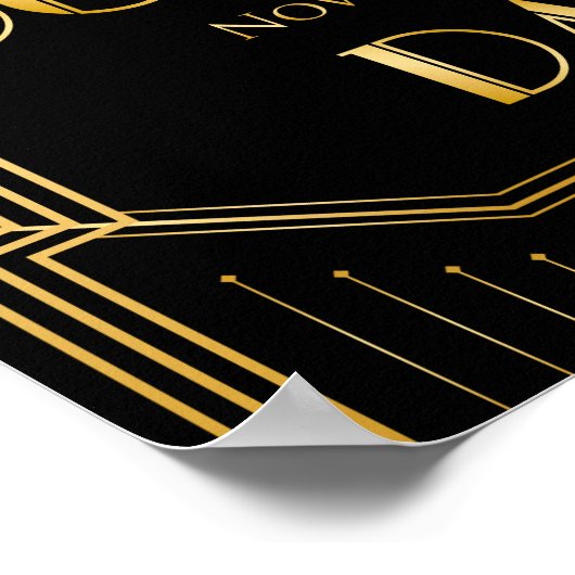 Hochzeitstanz | Gatsby Art Deco Poster (Ecke)