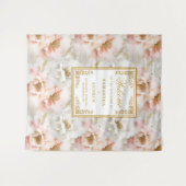 Hochzeitstapete mit Blütengold Wandteppich (Vorderseite (Horizontal))