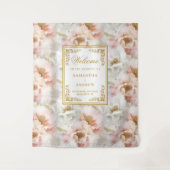 Hochzeitstapete mit Blütengold Wandteppich (Vorderseite)